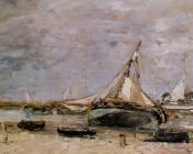 尤金 布丹 : Trouville, the Jettys, Low Tide